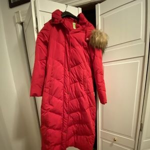 Women's red down coat size S